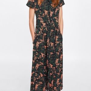 Zara Floral Shirt Maxi Dress
